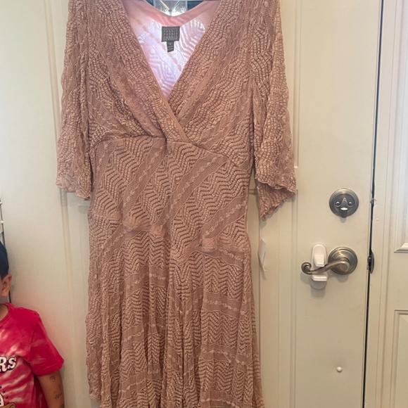 Dusty Rose Lace Dress - Picture 4 of 5